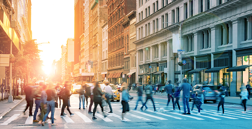 People walking on a street