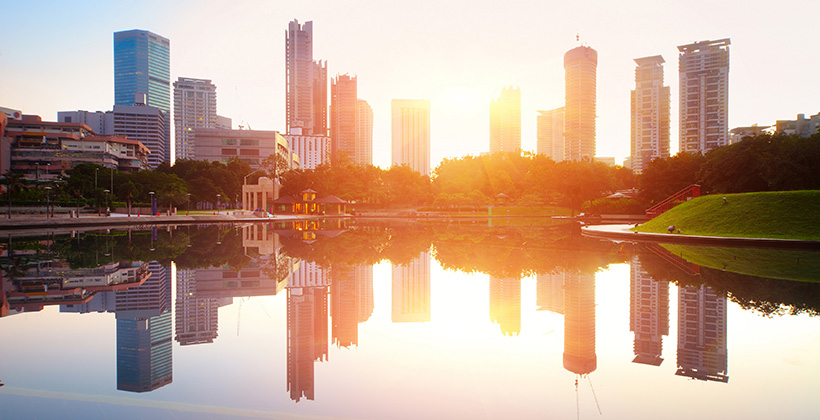 City and lake